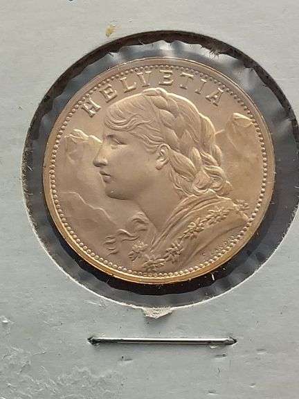 1947 SWISS GOLD 20-FRANCS BU