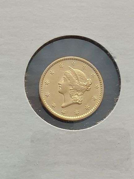 1851 $1. GOLD PIECE XF