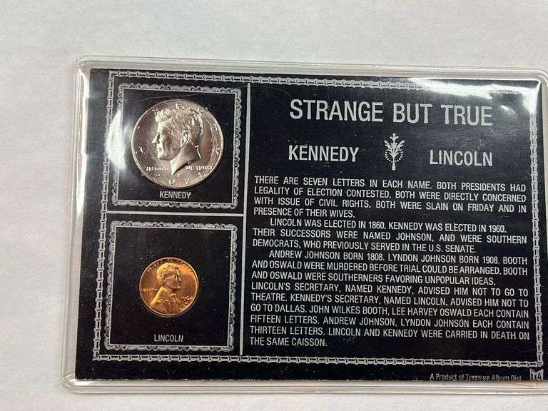 Lincoln/Kennedy Strange but True Coin Set - Kaufman Realty & Auctions