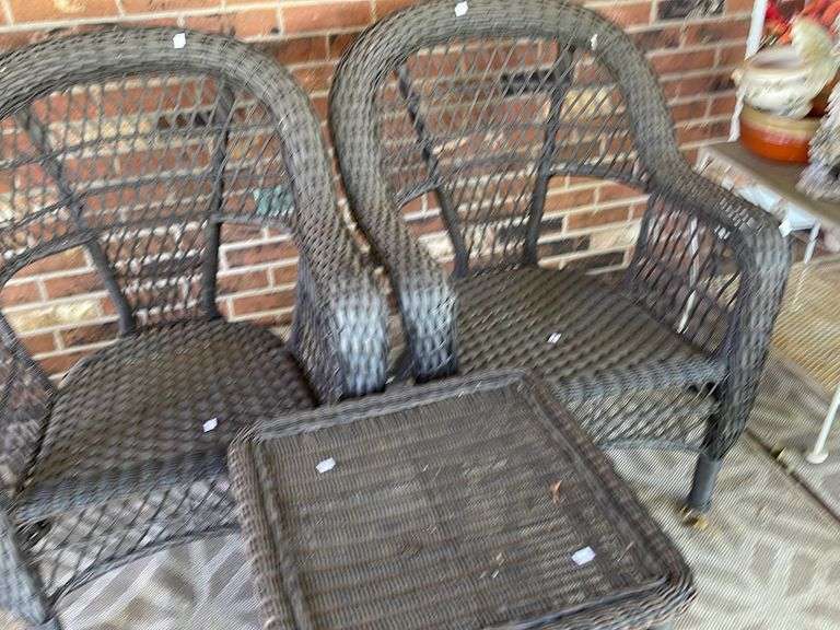 Two Wicker Chairs and Table