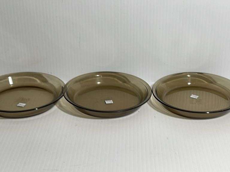 Three Pyrex Pie Pans