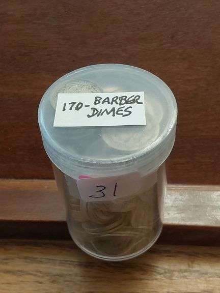 LOT OF 170 BARBER DIMES