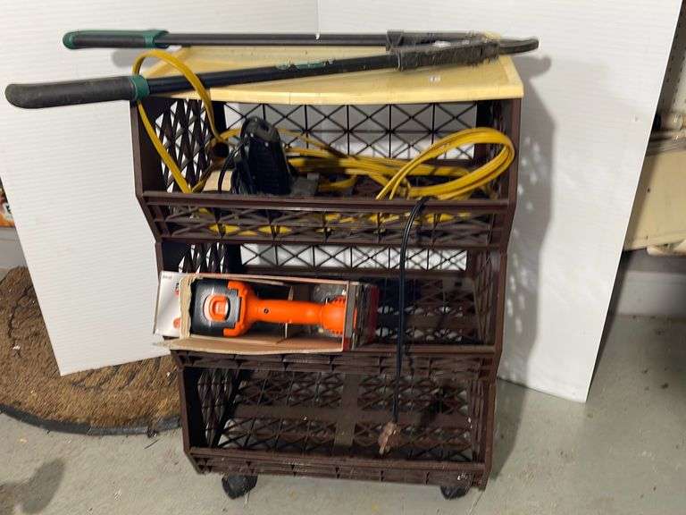 Plastic Cart and Contents