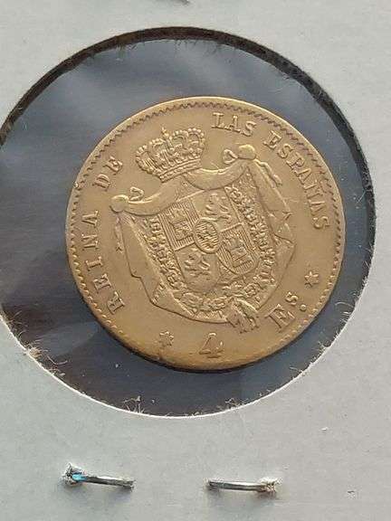 1867 SPAIN GOLD 4-ESCUDOS