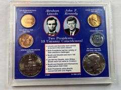 Lincoln/Kennedy Strange but True Coin Set - Kaufman Realty & Auctions