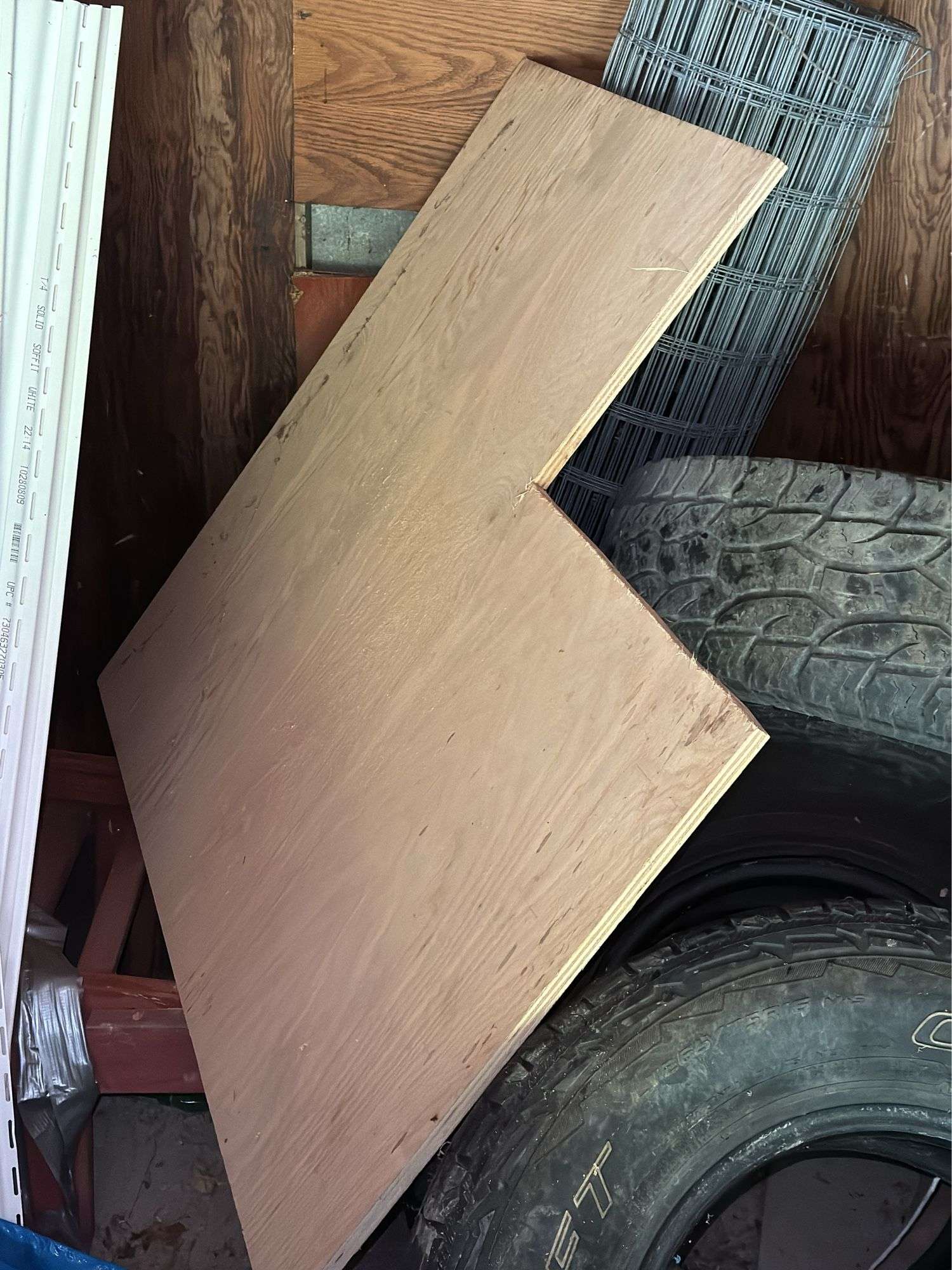 Small Chest Freezer, Tires, Lumber, Fencing, Siding, Plastic Wrap and ...