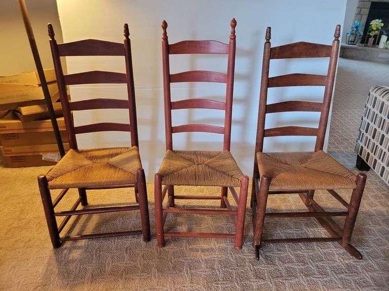 Antique ladder back chairs & rockers from 1700's - Kaufman Realty ...