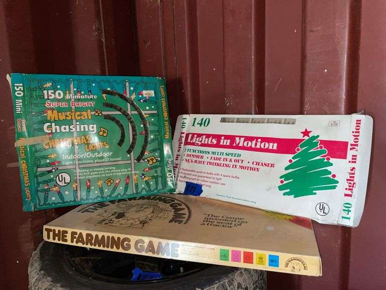 Vintage Christmas Lights and Farming Game