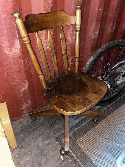 Wooden Rolling Office Chair