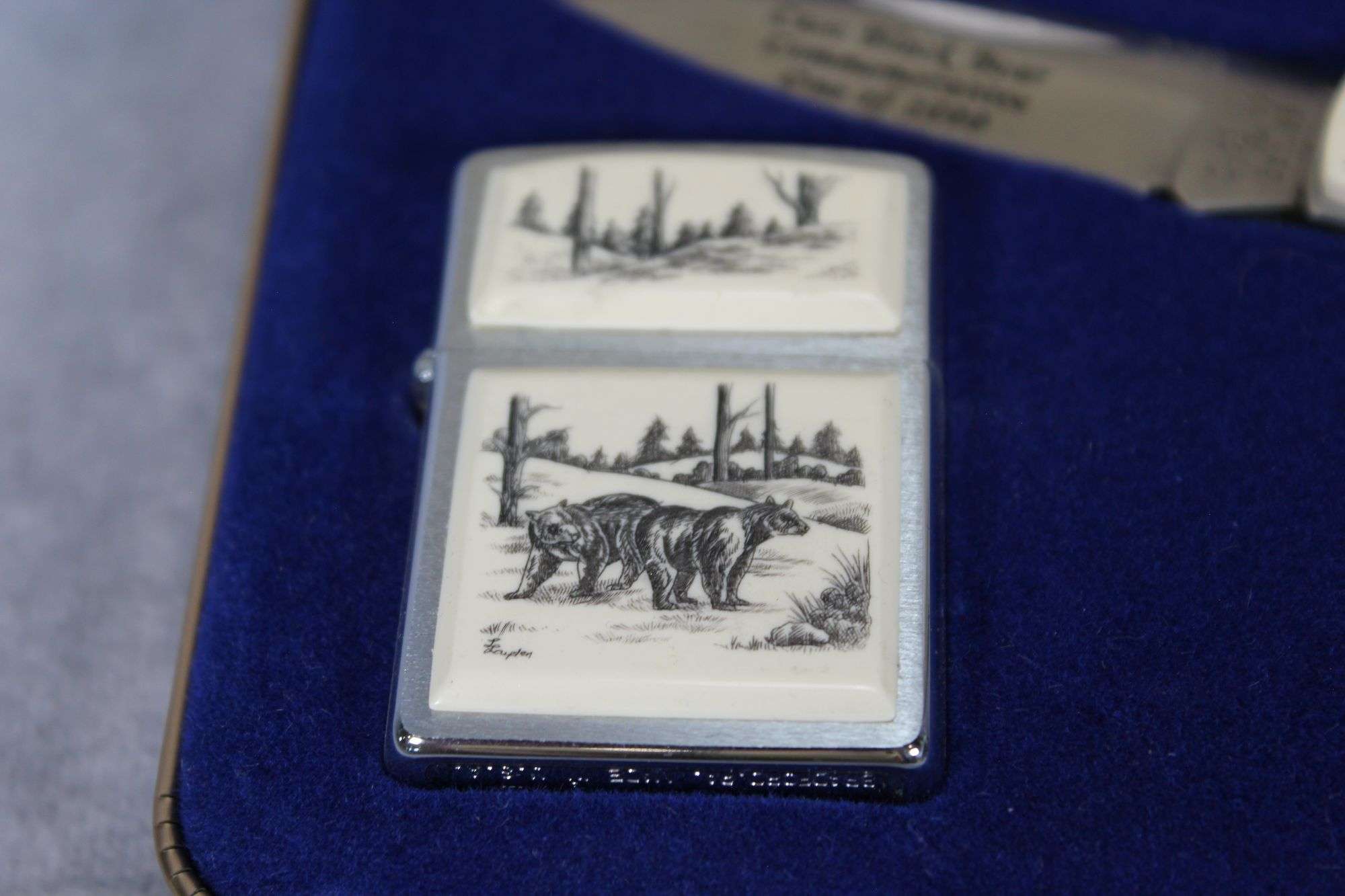 1994 CASE XX BLACK BEAR COMMEMORATIVE KNIFE & ZIPPO SET - Kaufman