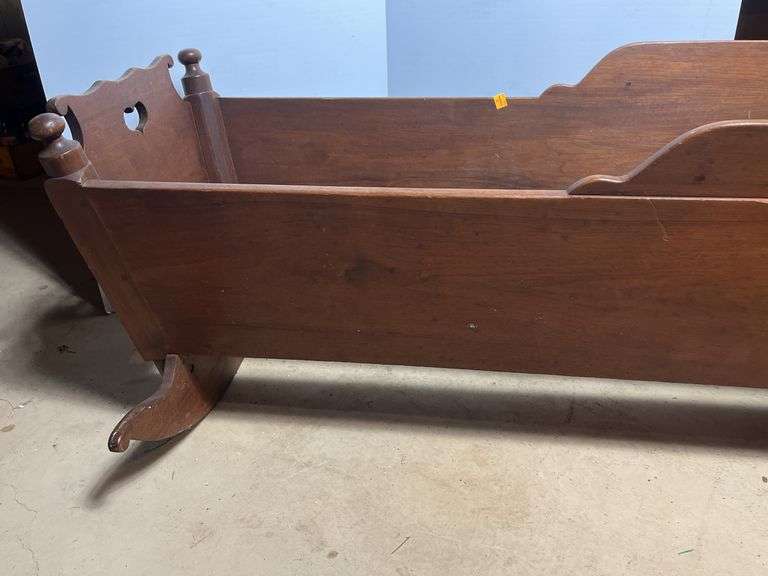 Walnut Amish Made Baby Cradle