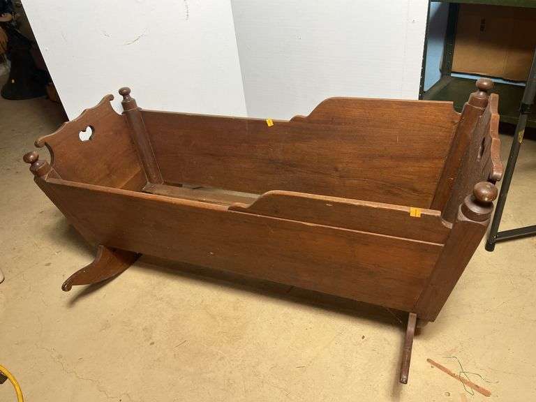 Walnut Amish Made Baby Cradle
