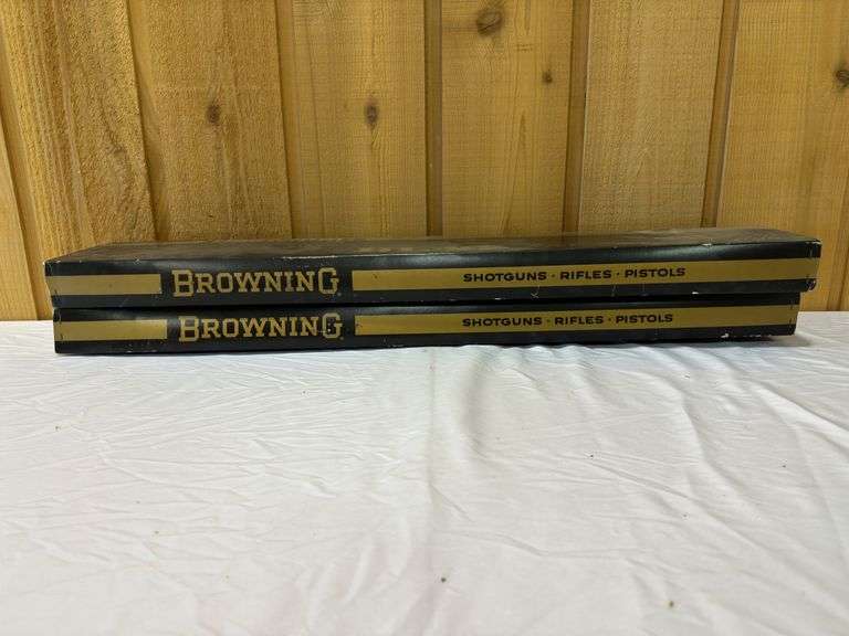 (2) Browning, Leather Action, 22 Caliber Rifle Boxes