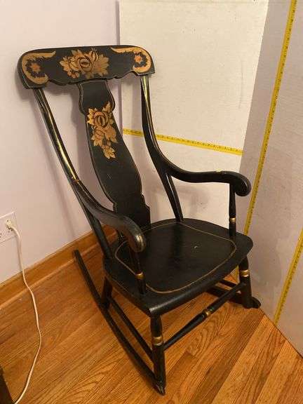 Black/Gold Rocking Chair - Kaufman Realty & Auctions