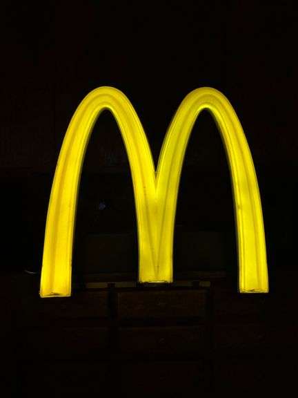 Large Vintage McDonald's Golden Arches Light Up Sign, Original