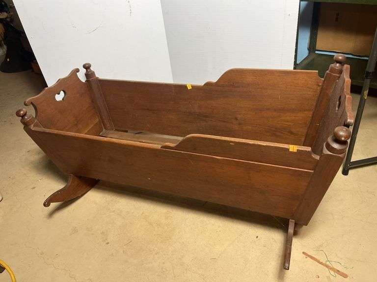 Walnut Amish Made Baby Cradle