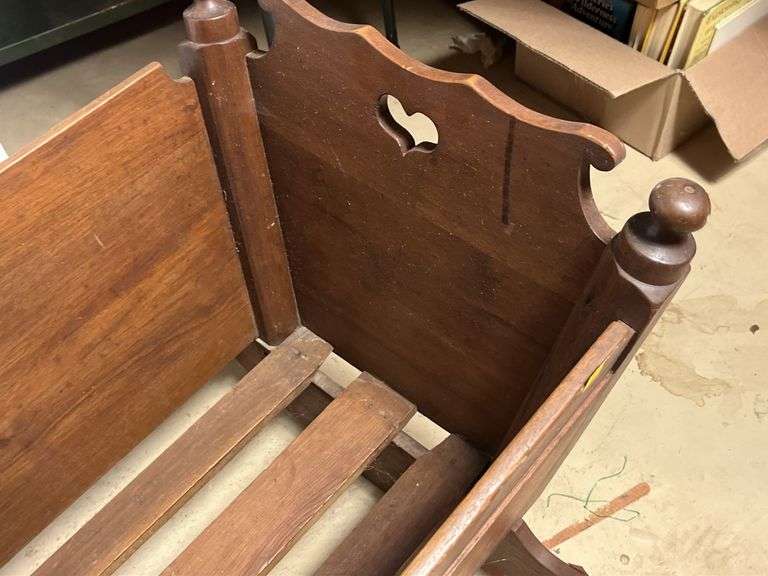 Walnut Amish Made Baby Cradle