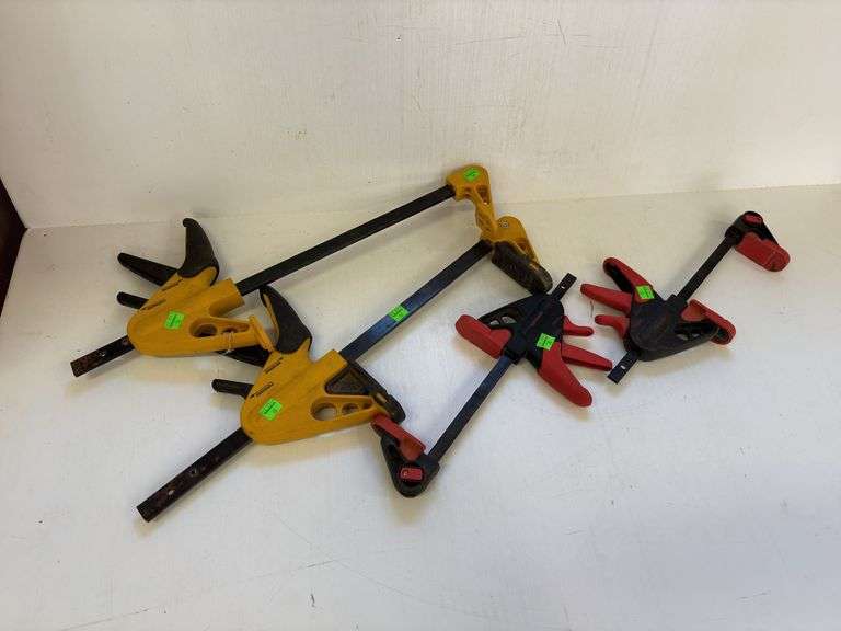 2 Wolfcraft Adj. 12 Bar Clamps and 2 Craftsman Adj. 6 Bar Clamps Kaufman Realty Auctions