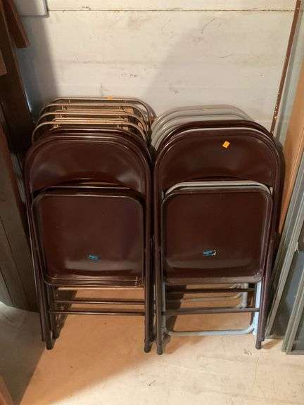 12 Folding Metal Chairs