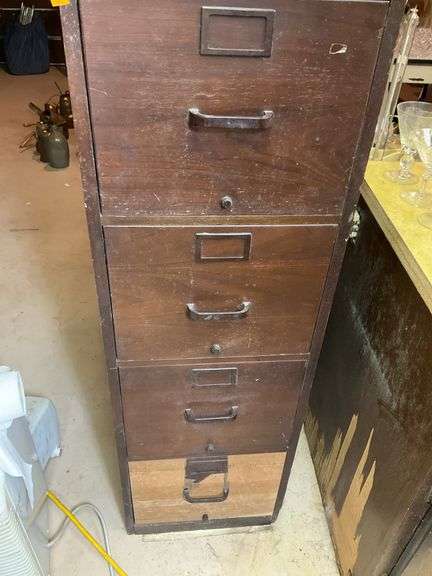 Wooden 4 Drawer Filing Cabinet