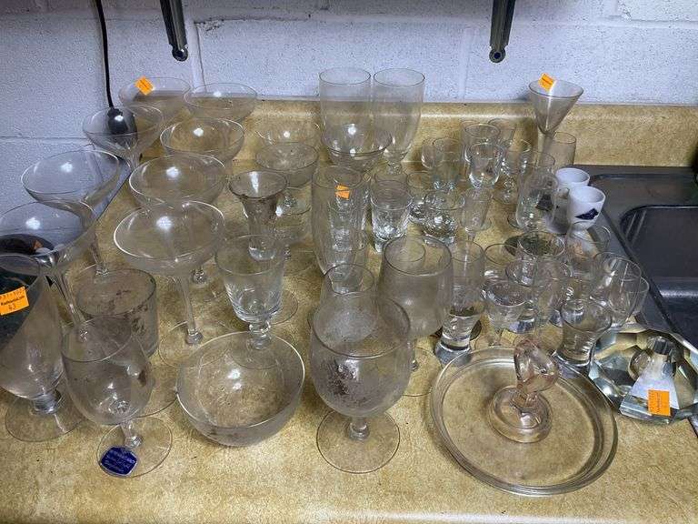 Assortment of Clear Glass Items