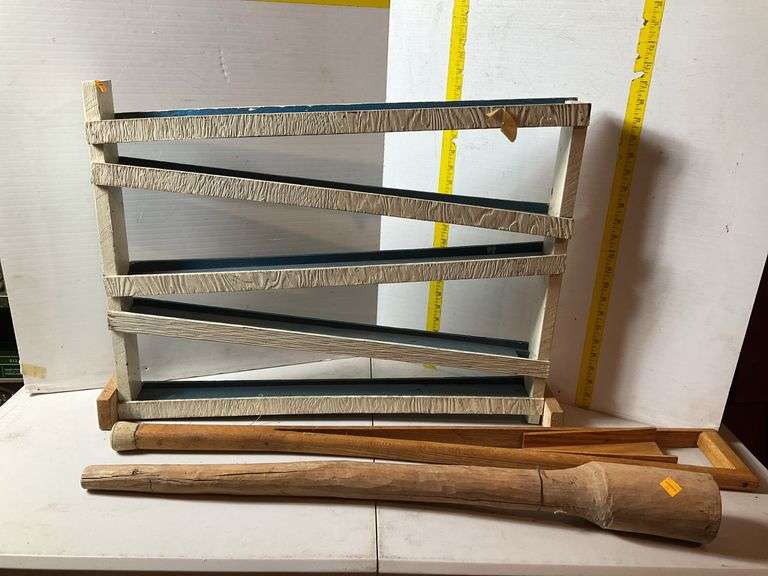 Homeade Wooden Marble Run Game, Shoe Saver Cane, Homeade Wooden Pestle