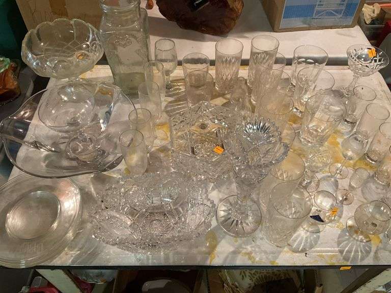 Assortment of Clear Glass Items