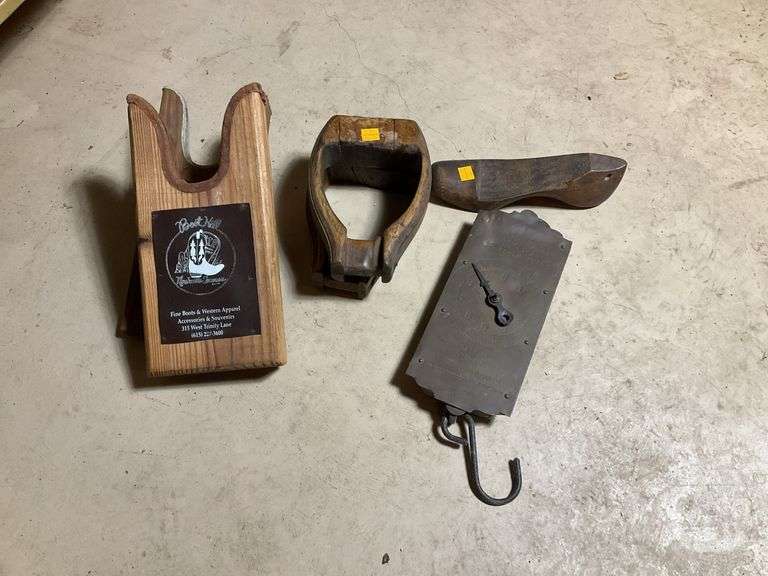 Wooden Shoe Mold, Wooden Stirrups, Vintage Milk Scale, 2 Wooden  Boot Jacks