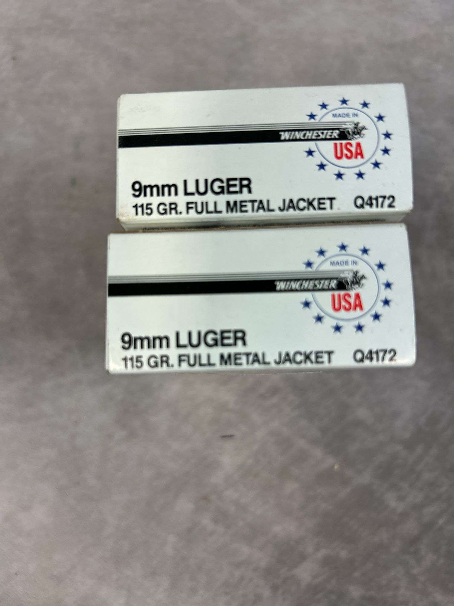 (2) Full boxes of Winchester 9mm Luger - 115 Grain