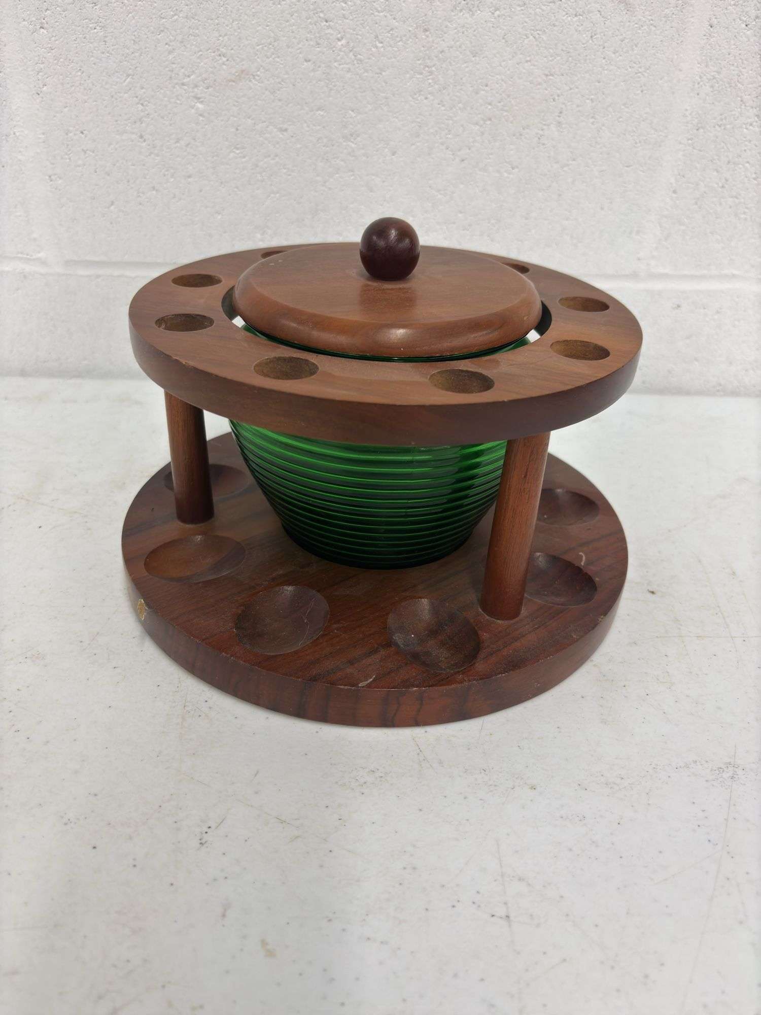 Smoke Pipe 9 Hole Holder w/ Green Humidor