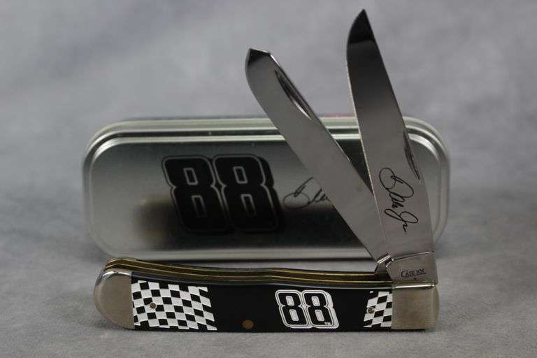 2009 CASE TRAPPER BLACK SYNTHETIC 88 ETCH WITH DALE JR. SIGNED BLADE 2254