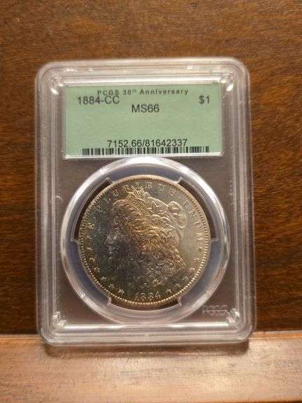 1884CC MORGAN DOLLAR PCGS MS66 OBVERSE TONING