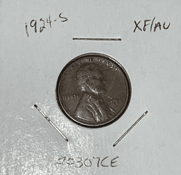 1924-S Lincoln Cent Better Date High grade Super nice coin  Full Strong Wheat Lines