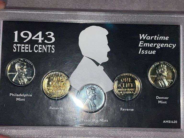 Wartime Emergency Issue Steel Cent Set  (3) 1943-P, 43-D and 43-S All Incredible Coins LOOK!
