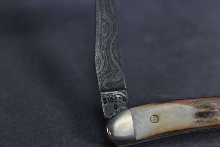 1999 CASE TINY TOOTHPICK STAG DAMASCUS BLADE 510096