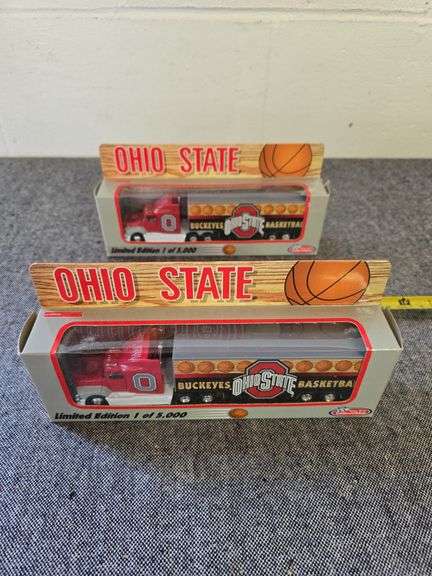 OHIO STATE BUCKEYES BASKETBALL DIE CAST TRUCKS NIB BID X 2