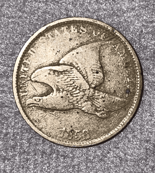 1858 Flying Eagle Cent Decent Feather Detail