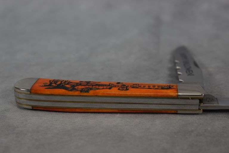 2014 CASE TRAPPER PERSIMMON ORANGE HALLOWEEN ETCH 6254