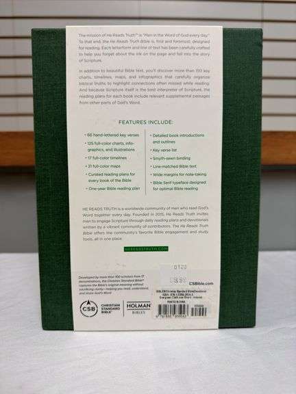 He Reads The Truth CSB Bible Evergreen Cloth Over Board