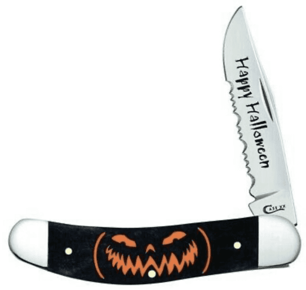 2019 CASE SOWBELLY BOSE HALLOWEEN BLACK SMOOTH BONE W/INLAY TB6139 NEW IN TIN