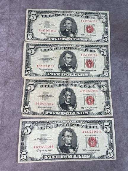 (4) 1963 $5 U.S. Notes