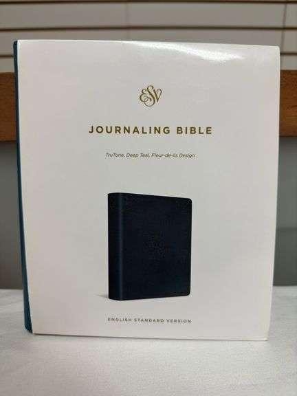 ESV Journaling Bible Deep Teal Fleur-de-lis Design