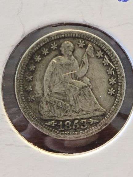 1853 SEATED HALF DIME XF