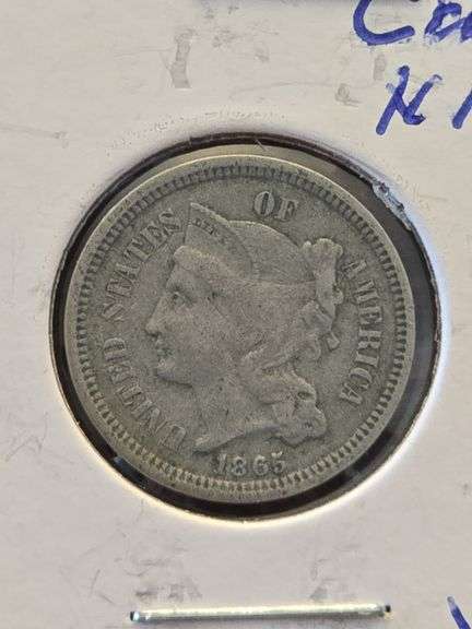 1865 3-CENT NICKEL XF