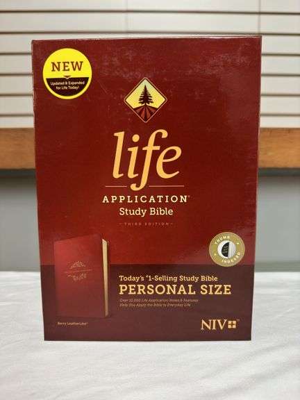 NIV Life Application Study Bible Berry Leather Like