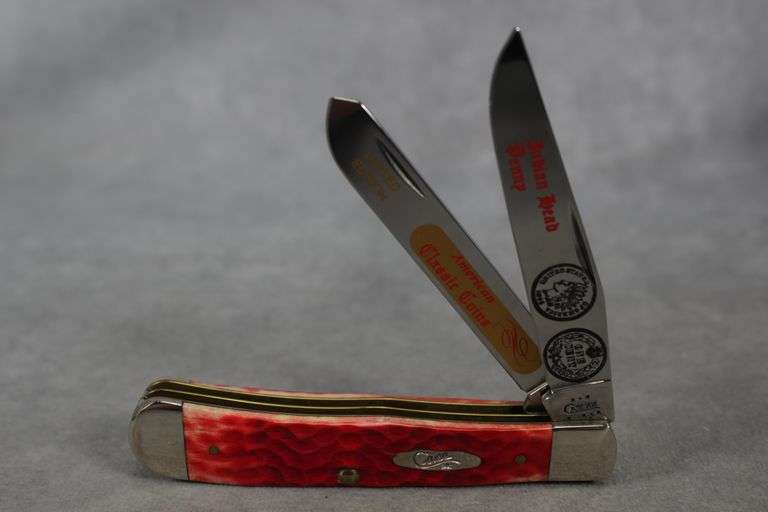 2002 CASE TRAPPER RED BONE INDIAN HEAD PENNY 6254