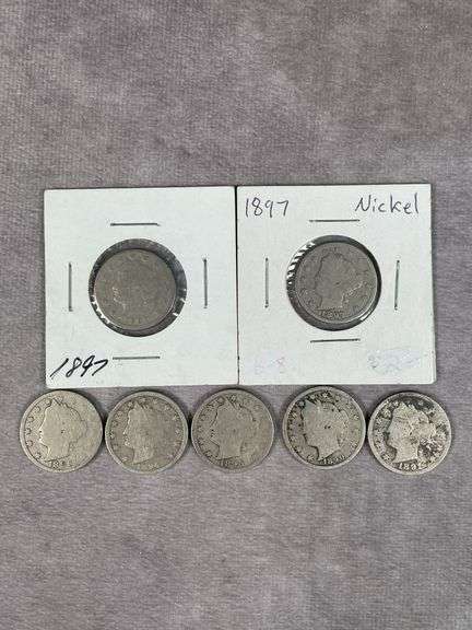 1890,91,94,95,96,(2)97 Liberty Nickels  Better Dates