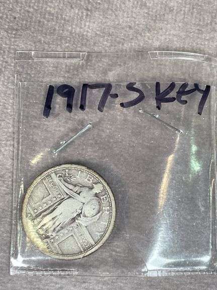 1917-S Type I Standing Liberty Quarter Full Shield Excellent feather detail High grade Key