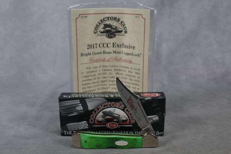 2017 CASE MINI COPPERLOCK BRIGHT GREEN 61749L WITH COA