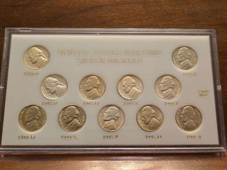 1941P-1945S WAR TIME SILVER NICKEL SET CHOICE BU